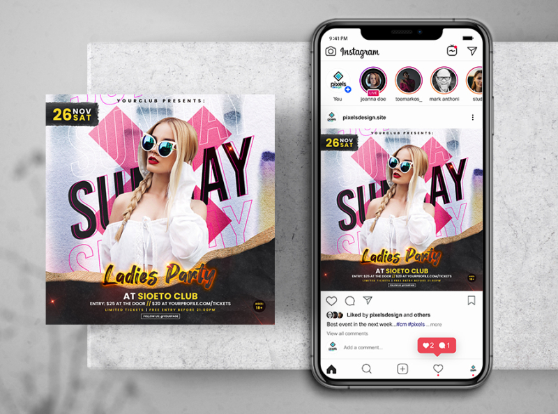 Weekend Party Free Instagram PSD Banner by Pixelsdesign.net on Dribbble