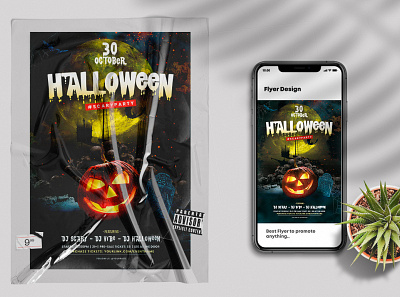 Halloween Scary Party 2021 PSD Flyer Template design flyer halloween halloween 2021 halloween party poster template