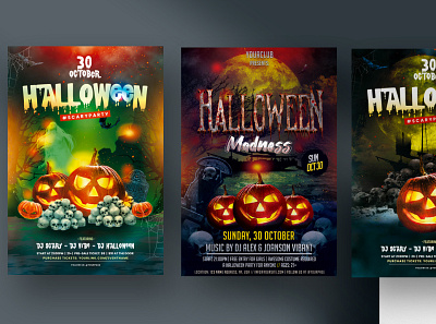 35% OFF – 3 Halloween Party Flyers (PSD) flyer halloween halloween party halloween party flyer halloween psd flyers poster psd flyer template