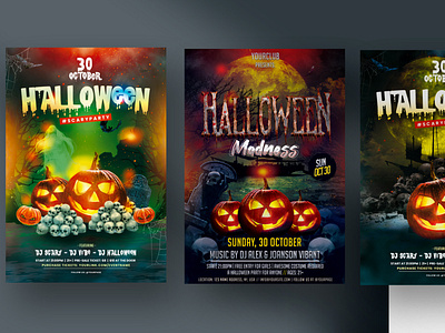 35% OFF – 3 Halloween Party Flyers (PSD) flyer halloween halloween party halloween party flyer halloween psd flyers poster psd flyer template