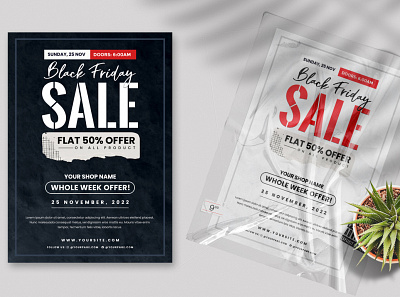 Black Friday Sale 2 Flyer Templates (PSD) black friday black friday flyers design flyer poster psd flyer