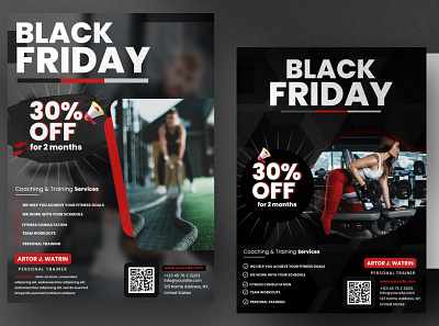 Fitness Black Friday Flyer Templates (PSD) black friday fitness flyer flyer poster psd flyer