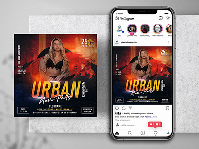 Urban Music Party Instagram PSD Templates