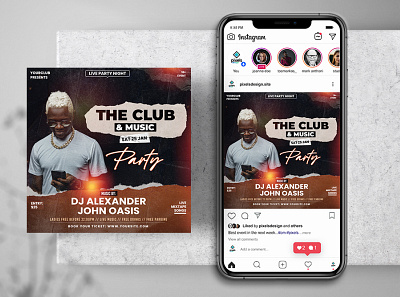 The Club & Music Instagram PSD Templates banner design flyer party psd flyer psd template