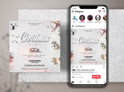 Christmas Time Instagram PSD Templates christmas design flyer instagram merry christmas flyer psd template xmas