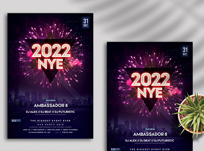 2022 NYE Eve Flyer Template (PSD) eve flyer nye poster psd psd flyer