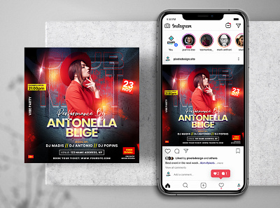 Club Night Event Instagram PSD Templates banner design flyer instagram psd template