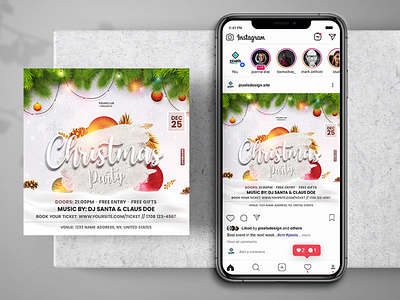 2021 Christmas Eve Instagram PSD Templates