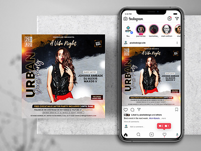 Artist Event Party Instagram PSD Templates club flyer design flyer party flyer poster psd social media template