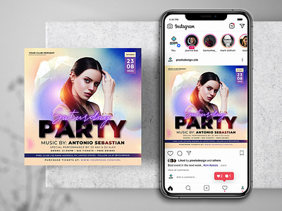 Weekend Vibe Party Instagram PSD Templates banner design event flyer flyer instagram instagram post party flyer psd psd template