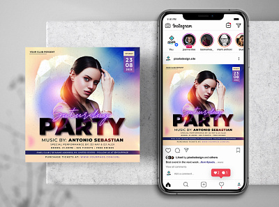 Weekend Vibe Party Instagram PSD Templates banner design event flyer flyer instagram instagram post party flyer psd psd template