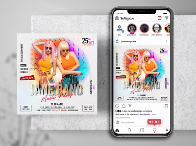 Concert Day Event Instagram PSD Templates banner club design flyer instagram post psd psd flyer template