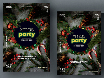 2021 Christmas Party Flyer Template (PSD)