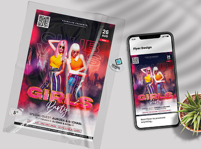 Girls Party Event Flyer Template (PSD) club flyer flyer party flyers psd psd flyer