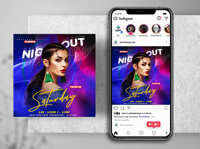 Night Out Party PSD Banner Templates club flyer design flyer instagram psd psd flyers