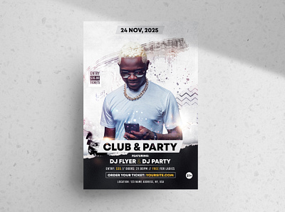 White Club Party Free PSD Flyer Template club flyer design flyer free flyer freebie psd psdflyer