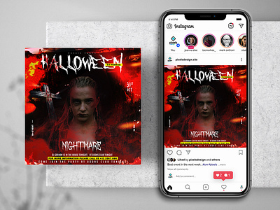 Spoky Halloween Night Instagram PSD Templates