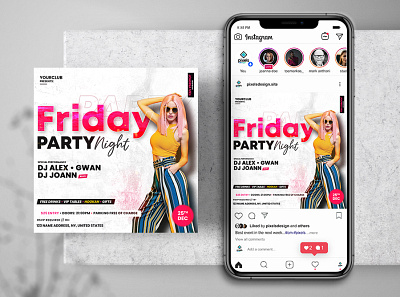 Friday Party Instagram PSD Templates banner event instagram party psd psd flyer