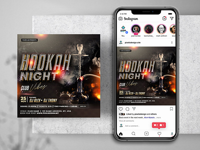 Hookah Night Party Instagram PSD Templates