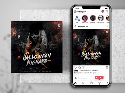 Horror Night #Halloween Instagram PSD Templates