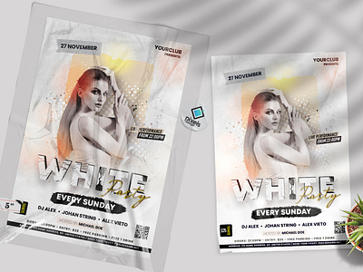 White Party Vibe Flyer Template (PSD)