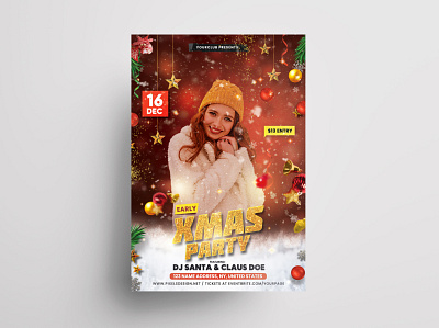 Early Christmas Party Flyer Template (PSD) christmas christmas flyer invitation merry christmas flyers psd xmas xmasflyer