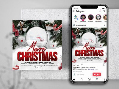 A White X-Mas Evening Instagram PSD Templates