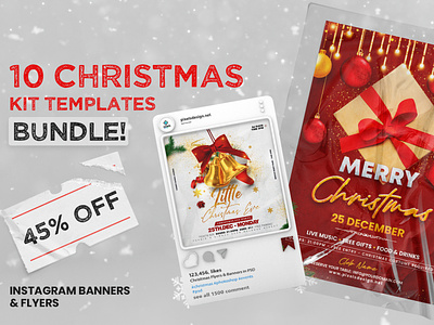 10 Christmas Kit Templates PSD christmas event flyer instagram banners merry christmas psd xmas