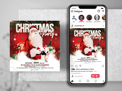 Christmas Party Instagram PSD Templates banner christmas christmas flyer flyer xmas party