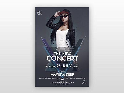 The Concert Party - Free PSD Flyer Template club flyer concert event flyer flyer flyer design free free flyer free psd flyer freebie flyers poster