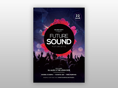 Future Sound Free PSD Flyer Template club dj flyer flyer free flyer futuristic flyer poster psd flyer template