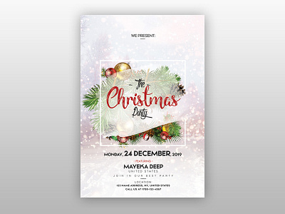 The Christmas Party Free PSD Flyer Template 2018 christmas flyer 2019 christmas flyer christmas christmas party free flyer flyer free free psd flyer free xmas flyer freebie flyer psd xmas flyer