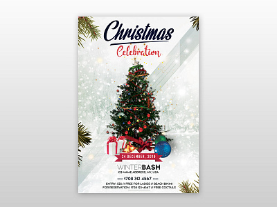 Christmas Celebration - Free PSD Flyer Template christmas christmas flyers flyer flyer design free free christmas flyer merry xmas flyer winter xmas