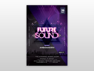 Future Sound - Futuristic Free PSD Flyer club dj flyer club flyer flyer free party psd flyer free psd free psd flyer futuristic music flyer psd flyers template