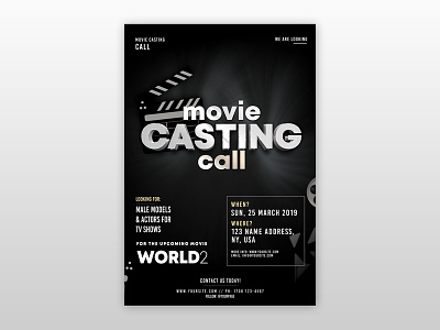 Casting Call – Free PSD Flyer Template call casting casting call flyer casting movie flyer flyer free flyer free psd flyer poster