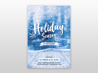 Holiday Christmas Free PSD Flyer Template christmas christmas flyer flyer free free psd flyer free xmas flyer holiday holiday season free flyer winter flyer xmas