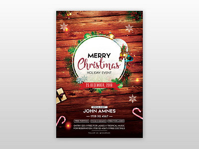 Merry Christmas 2018 Free PSD Flyer Template