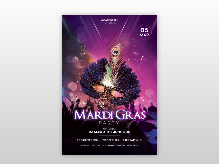 Mardi Gras Flyer Template from cdn.dribbble.com