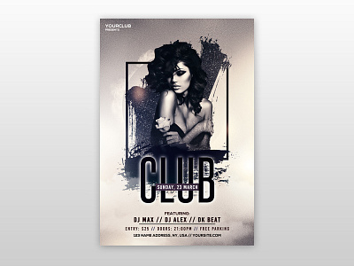 Club Vibe Free PSD Flyer Template club flyer dj flyers event flyer flyer flyer design free psd flyer free psd flyer template ladies night flyer poster