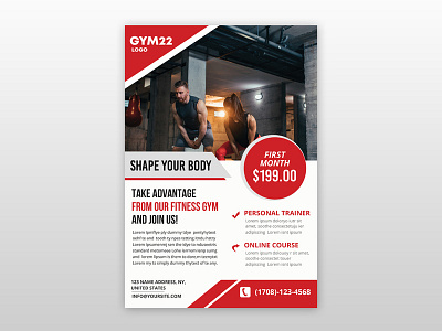 Gym and Fitness Free PSD Flyer Template