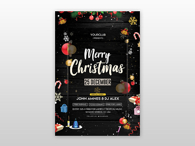 Christmas Event Free PSD Flyer Template christmas free psd flyer flyer flyer design free christmas invitation free flyer free xmas flyer freebie invitation poster psdflyer