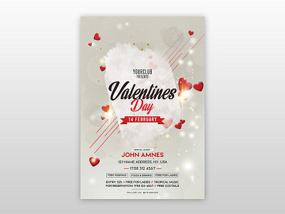 Free Valentine’s Day PSD Flyer Template