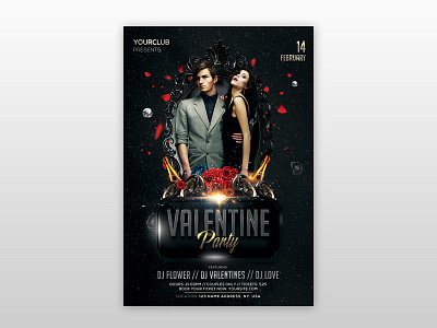 Valentine’s Party PSD Free Flyer Template 2019 valentines flyer flyer free flyer free valentines day 2019 freebie poster poster psd flyer psd flyer template valentine day valentine party flyer valentines day