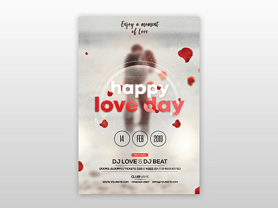 Happy Valentine’s Day Free PSD Flyer Template 2019 valentines day flyer flyer free flyer freebie poster psd flyer valentines day valentines flyer