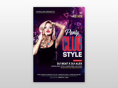 Club Style Free PSD Flyer Template club club vibe flyer flyer flyer design freebie psd poster poster design psd flyer psd party flyer style