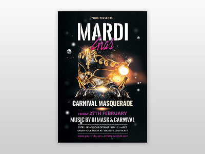 Mardi Gras Free Carnival PSD Flyer Template