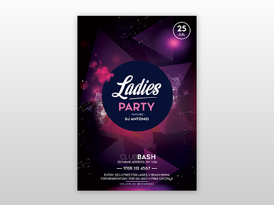 Ladies Party PSD Free Flyer Template dark flyer flyer flyer design free psd free psd flyer freeflyer ladies night flyer photoshop flyers poster poster design psdflyer
