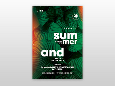 Summer of the Day Free PSD Flyer Template