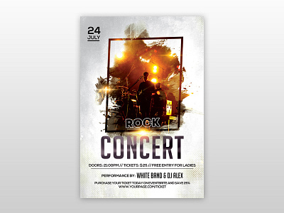 Rock Concert PSD Free Flyer Template festival flyer flyer design freebie psd poster psd flyer rock flyer rock psd flyer