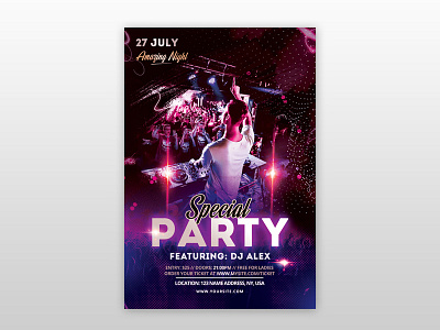 Special Party PSD Free Flyer Template club flyer dj flyer event flyer free psd flyers party poster poster design psd flyer